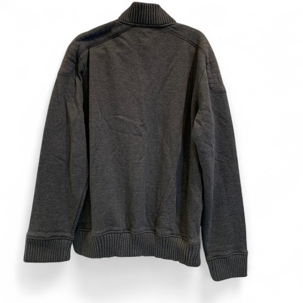 Apt. 9 Mens Full Zip Mock Neck Fleece Sweatshirt Charcoal Gray XL RN73277 - Picture 3 of 8